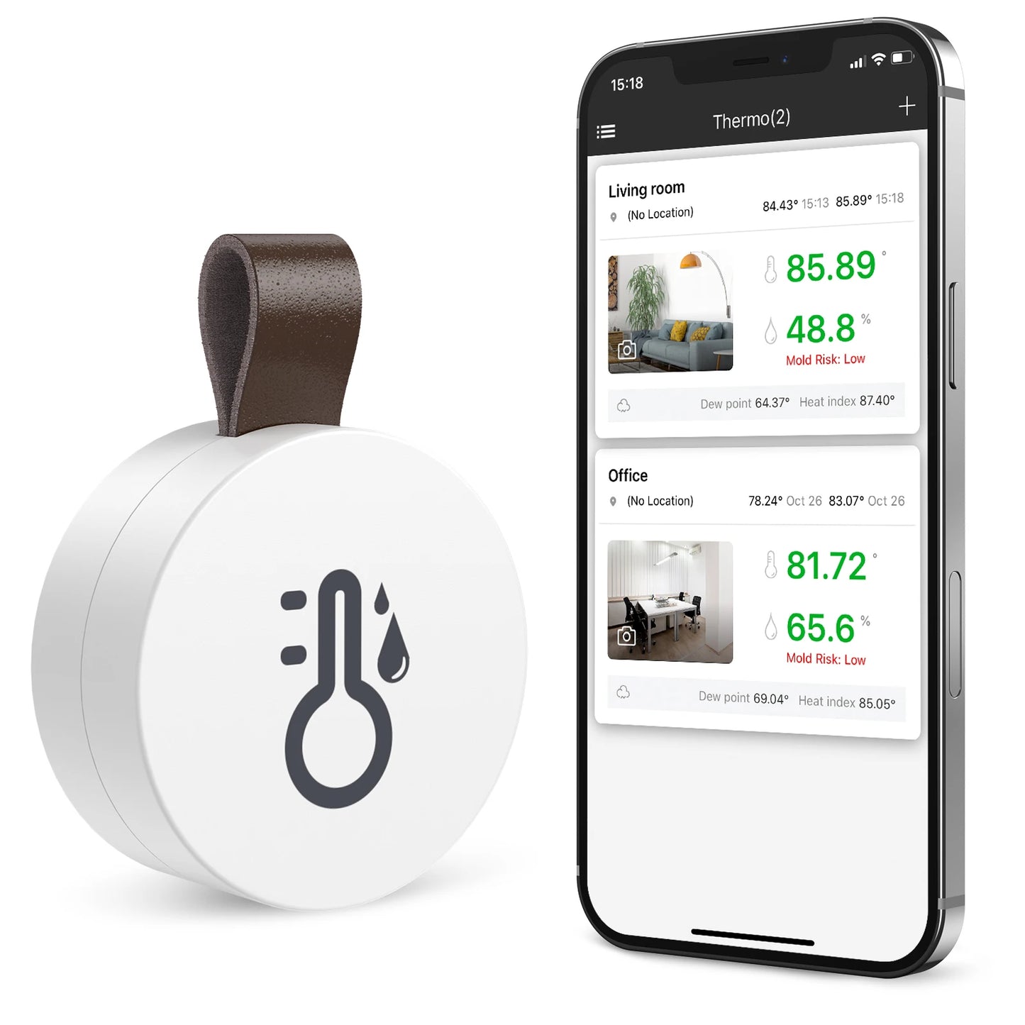 ORIA Thermometer Hygrometer Wireless Bluetooth Outdoor Thermometer Smart Home Temperature and Humidity Sensor
