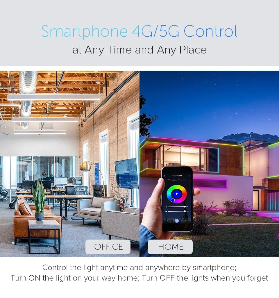 1-10PCS Smart LED Controller Tuya WiFi Alexa Google 2.4G 20KHz 4/8 Zone 5IN1 CCT RGB RGBW Dimmer RGBCCT LED Strip High Frequency