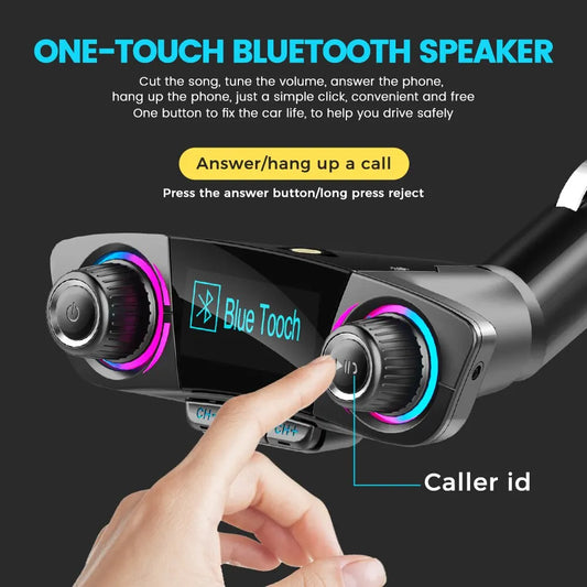 Bluetooth FM Transmitter BT5.0 Freisprecheinrichtung Car Kit TF Karte USB-Flash-Laufwerk