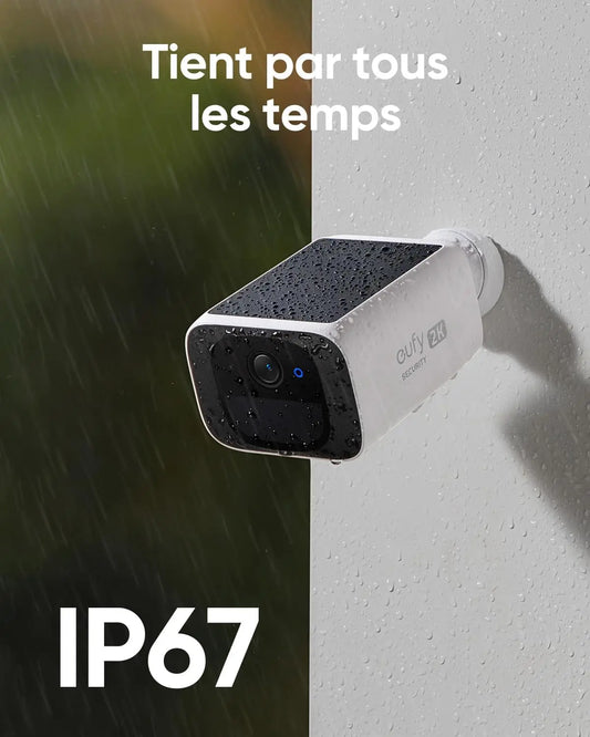 Eufy Activ- Caméra de surveillance extérieure solaire S220,