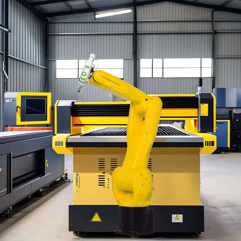 Automatic 3D Cobot Metal Sheet Tube Cutter 6 Axis Robot Arm Industrial Fiber Laser Source Cutting Hines