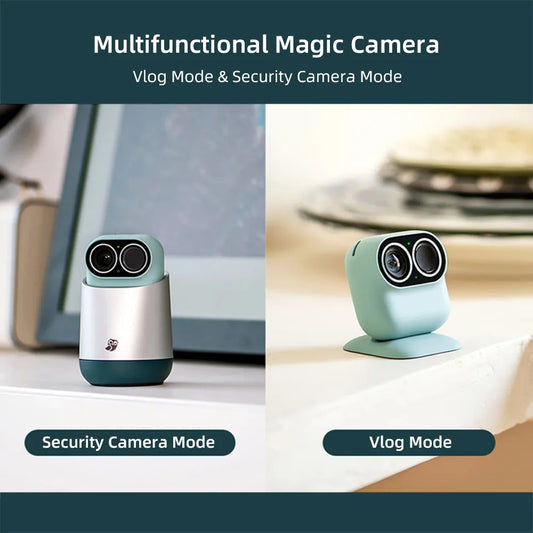 Xiaomo Magic Camera 2,5K HD AI Smart Wifi Vlog-Kamera 360° PTZ-Taschen-Camcorder
