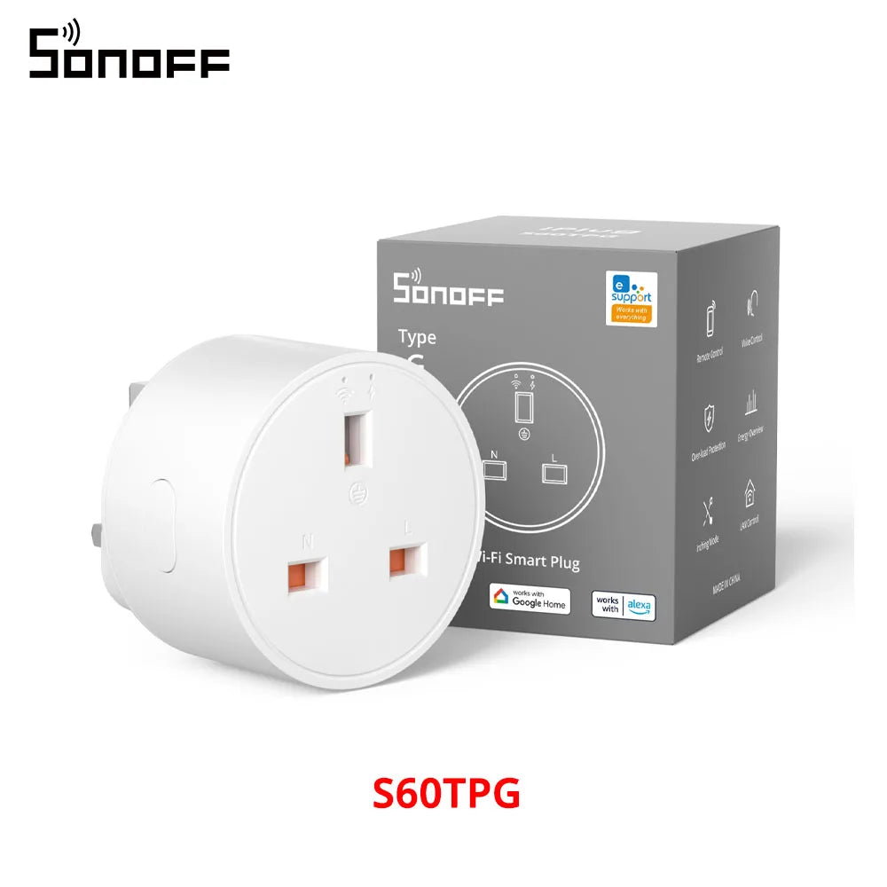 Smart Plug S60 EU/UK WiFi Smart Socket Overload Protection Timer for Alexa Google Home Alice