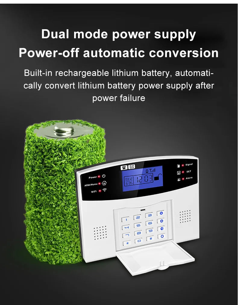WIFI GSM Home Security Alarm System With Wireless Wired Motion Sensor Detector Burglar Alarm For Tuya APP Garden Home Alarm