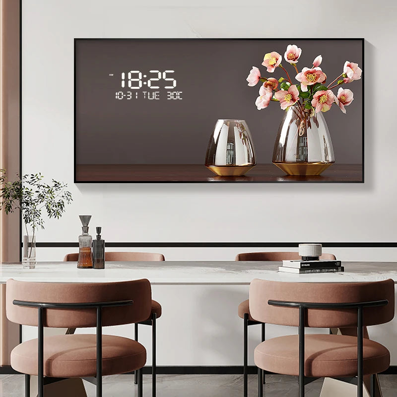 Large Size Abstract Geometric Artwork Digital Disply Wall Clock, Luxurious Quartz Clock Home Decor,living Room,bed Room Décor