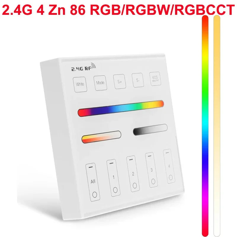 1-10PCS Smart LED Controller Tuya WiFi Alexa Google 2.4G 20KHz 4/8 Zone 5IN1 CCT RGB RGBW Dimmer RGBCCT LED Strip High Frequency