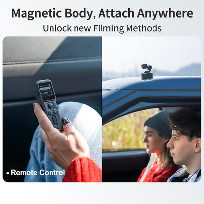 Feiyu Pocket 3 with Remote Control Grip [Official], 4K Action Camera with 3-Axis Anti-Shake Stabilization, 12MP Ultra HD, 130° Wide View, Built-in MIC, for Vlogging, Diving