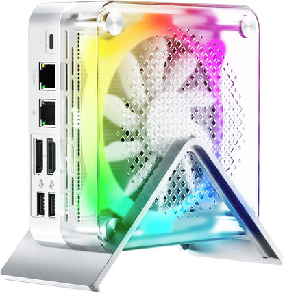 KingnovyPC 4K RGB Color Mini PC AMD Mini Pc Colorful Gamer 16GB 512GB Desktop Gaming Computer BT5.2 WIFI6