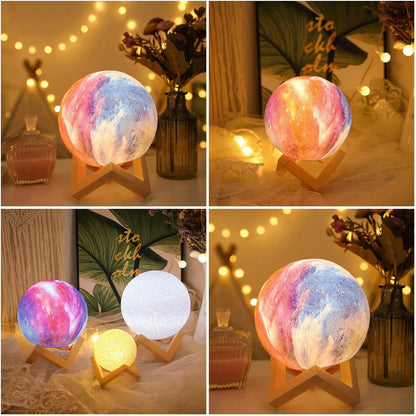 3D Moonlight lamp moon lamp 16 changeable colors Night Light