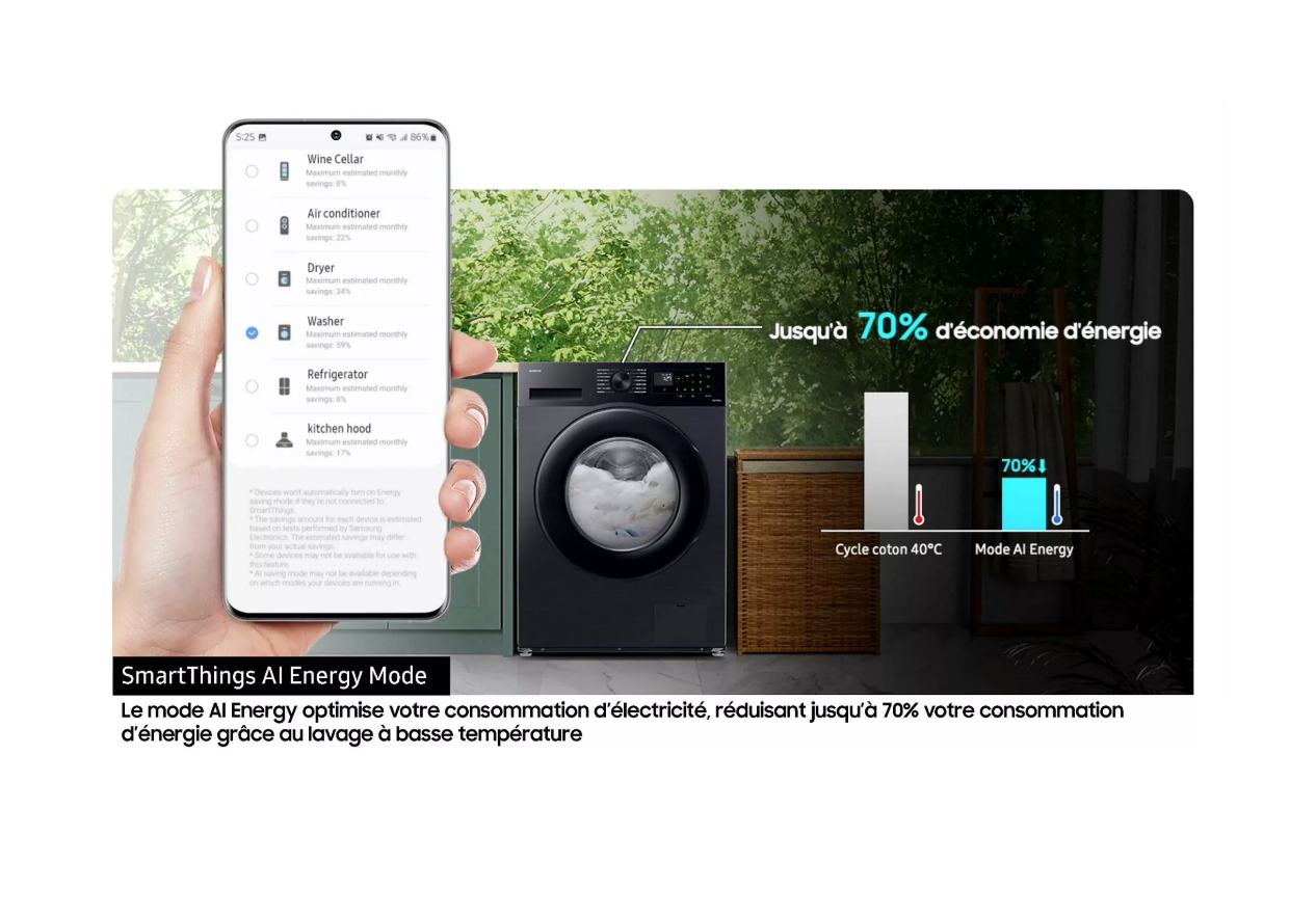 Samsung Marque loading washing machine Lave linge hublot WW80CGC04DAH Bespoke AI