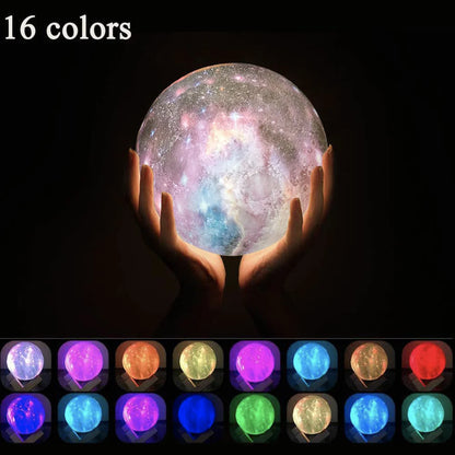 3D Moonlight lamp moon lamp 16 changeable colors Night Light