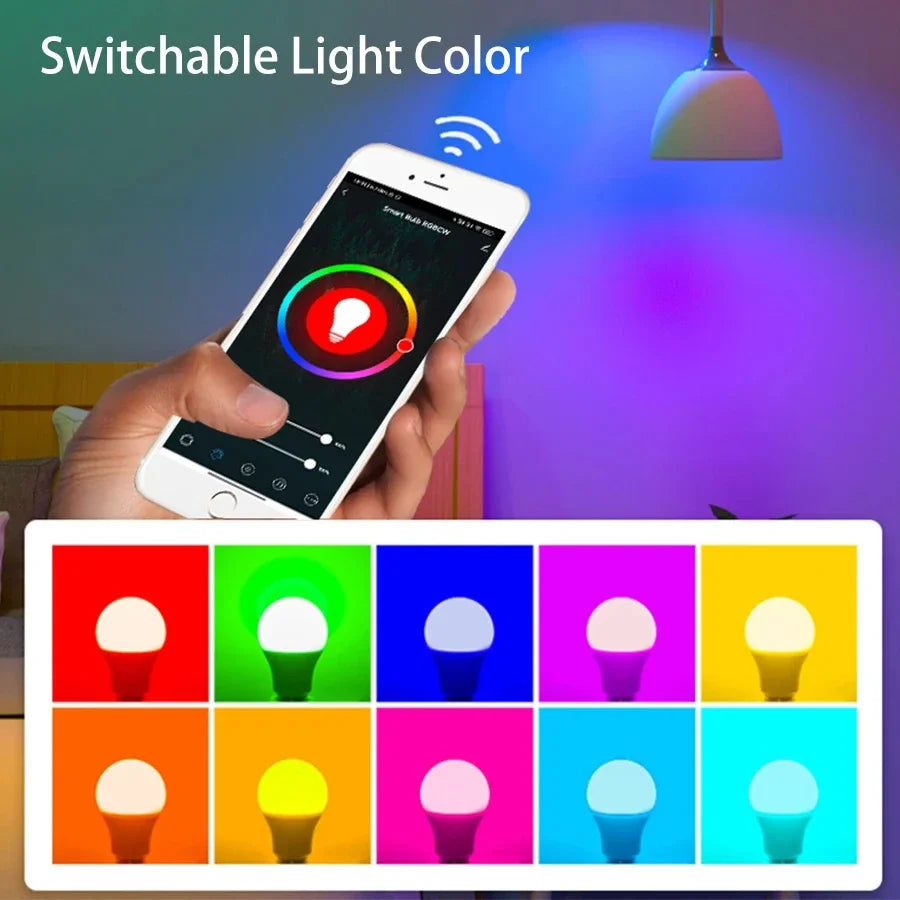 Smart Led Light Bulbs E27 B22 Wifi Bluetooth Smart Life Alexa Google SmartThings 15W RGB