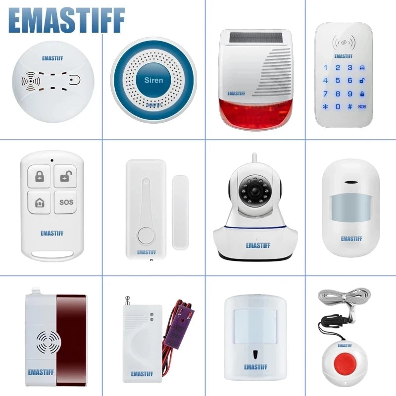 WIFI GSM Home Security Alarm System With Wireless Wired Motion Sensor Detector Burglar Alarm For Tuya APP Garden Home Alarm