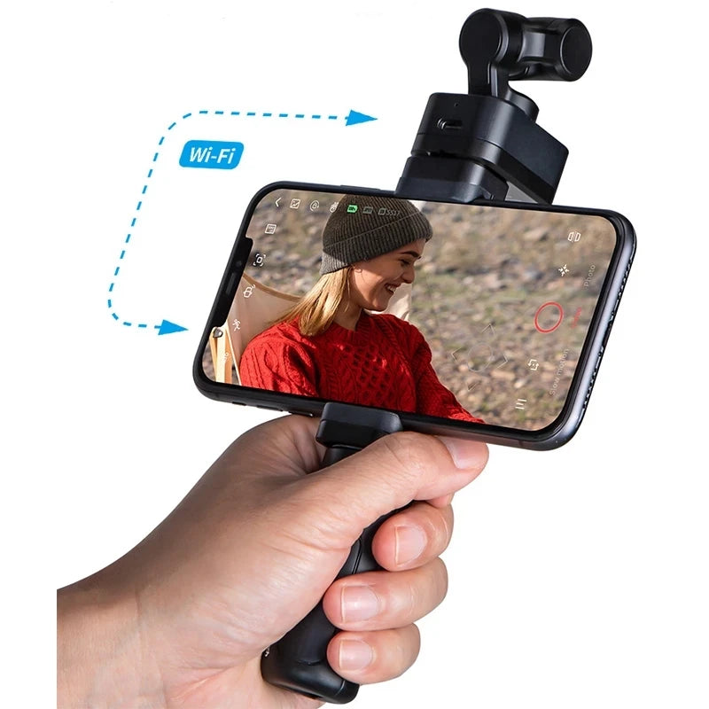 Feiyu Pocket 3 with Remote Control Grip [Official], 4K Action Camera with 3-Axis Anti-Shake Stabilization, 12MP Ultra HD, 130° Wide View, Built-in MIC, for Vlogging, Diving