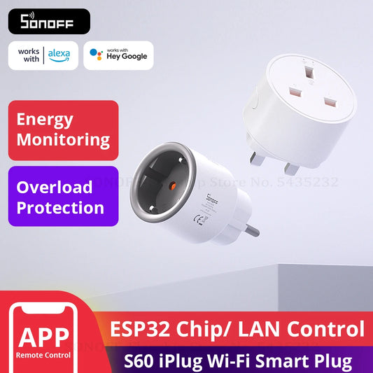 Smart Plug S60 EU/UK WiFi  Smart Socket Overload Protection Timer for Alexa Google Home Alice