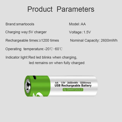 High capacity AA Battery USB