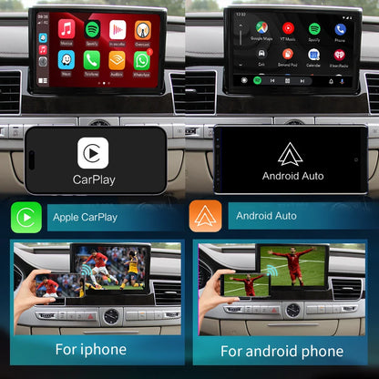 Wireless Android Auto Car Play for Audi A8 2012-2018 with Mirror Link interface Supports Mirror Link AirPlay Car Play Maps Whatsapp