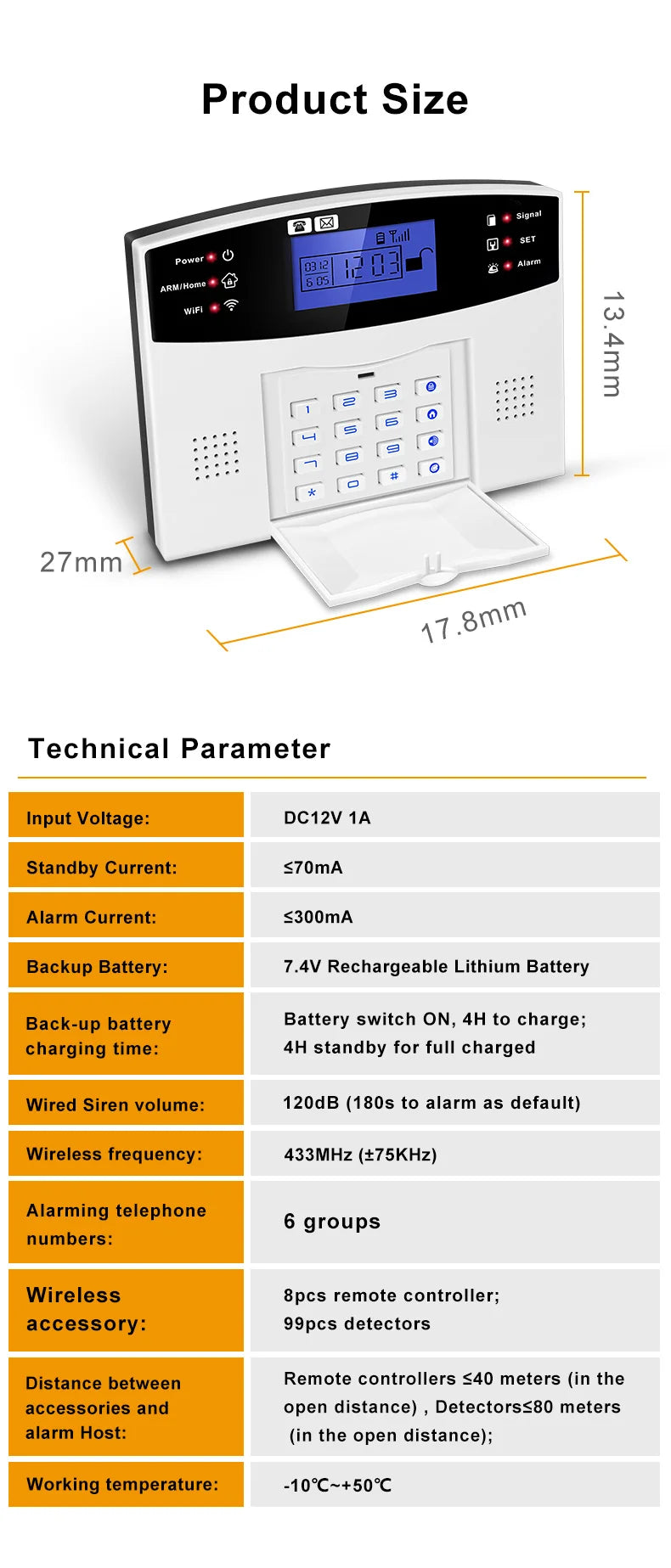 WIFI GSM Home Security Alarm System With Wireless Wired Motion Sensor Detector Burglar Alarm For Tuya APP Garden Home Alarm