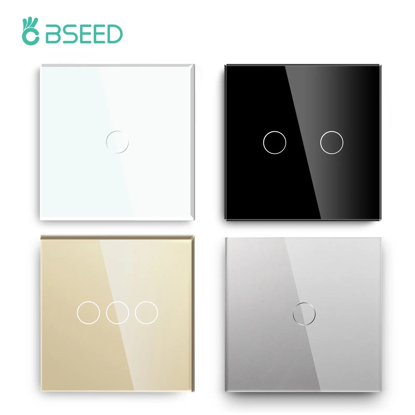 Bseed Touch Light Switch 1/2/3 Gang 1/2 Way