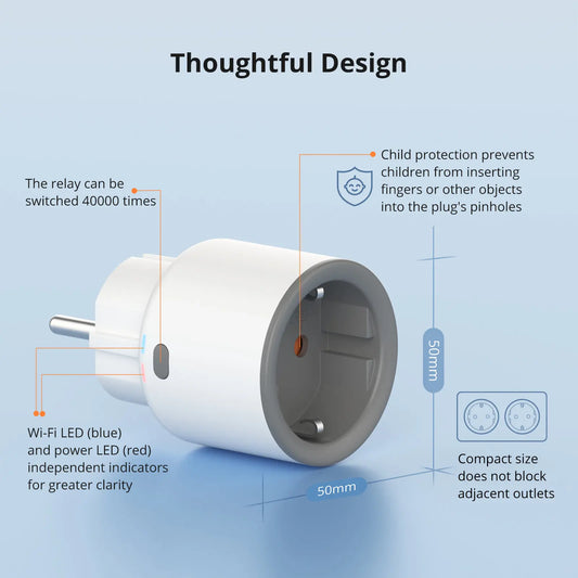 Smart Plug S60 EU/UK WiFi  Smart Socket Overload Protection Timer for Alexa Google Home Alice