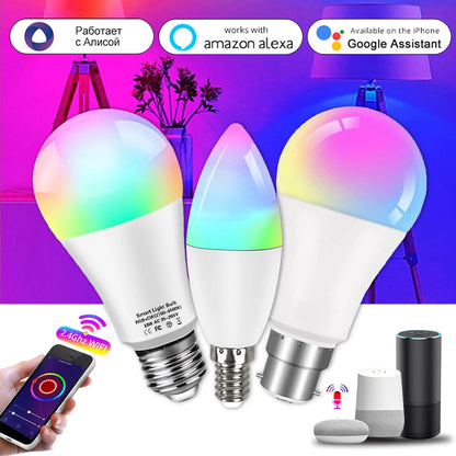 Tuya Smart WiFi Bulb Alexa Lamp Alice Voice Control