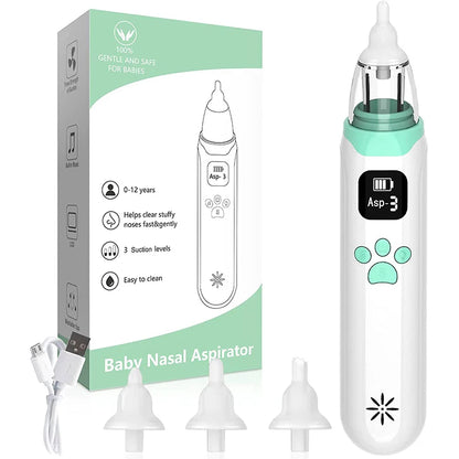 Baby Aspirator, Electric Baby Nose Aspirator, (3 Sizes of Sil Tips)